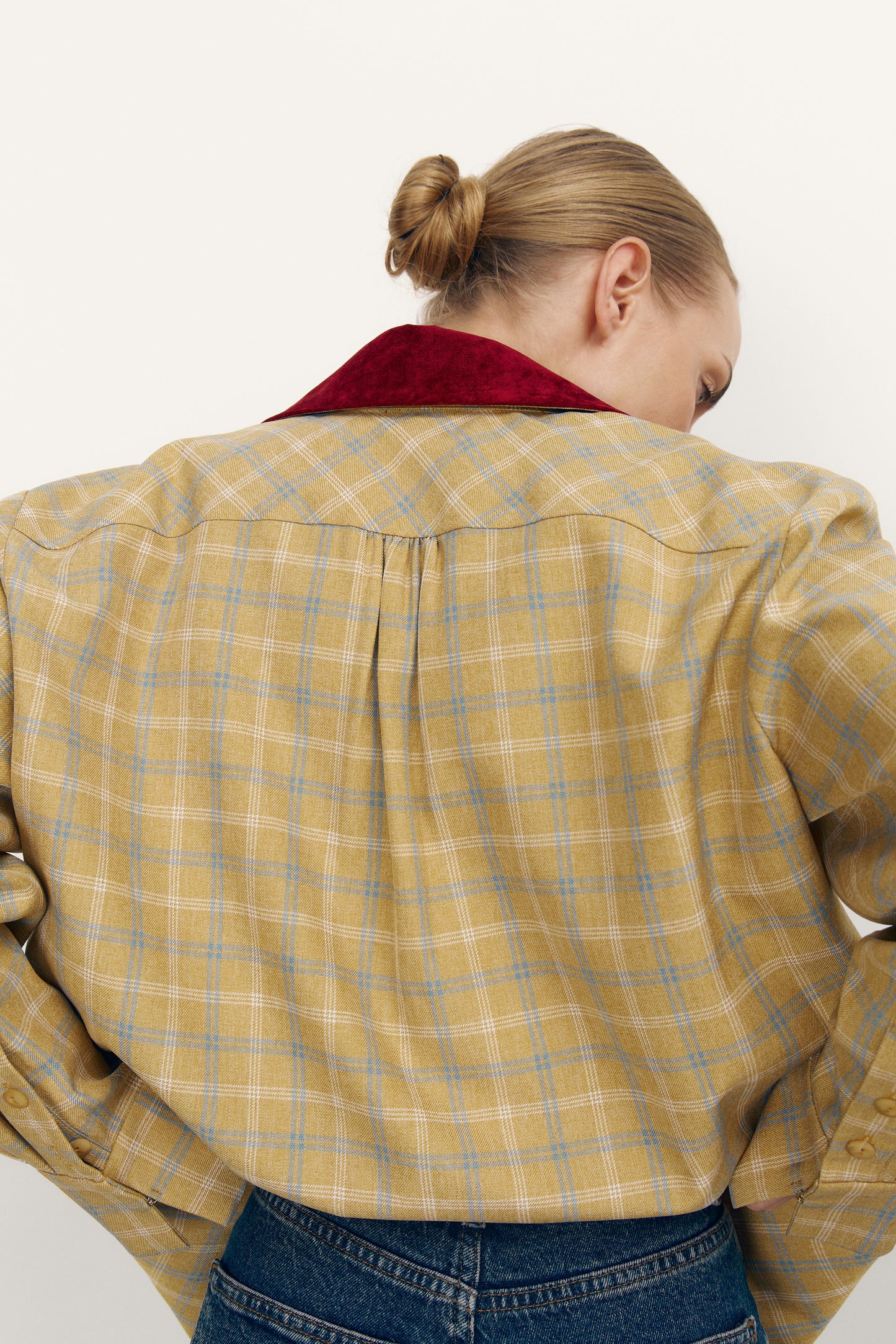 Сорочка TAYLOR в клітинку з акцентним коміром