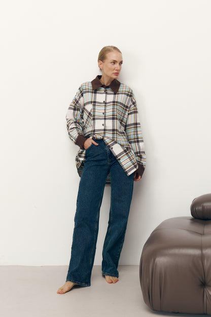 Сорочка TAYLOR в клітинку з акцентним коміром