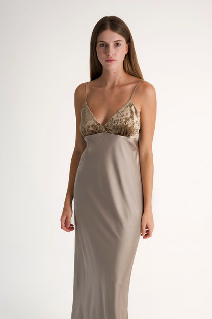 Максі сукня MARÉE з бархатним бюстьє