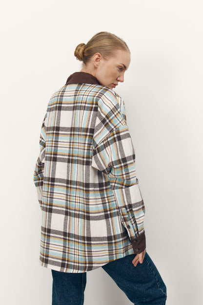 Сорочка TAYLOR в клітинку з акцентним коміром