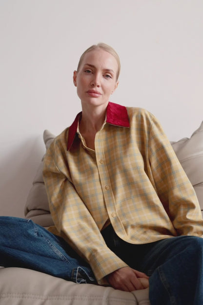 Сорочка TAYLOR в клітинку з акцентним коміром