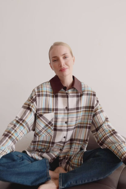 Сорочка TAYLOR в клітинку з акцентним коміром